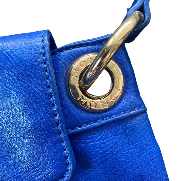 Monet Blue Crossbody Purse with Gold Hardware - Picture 8 of 14